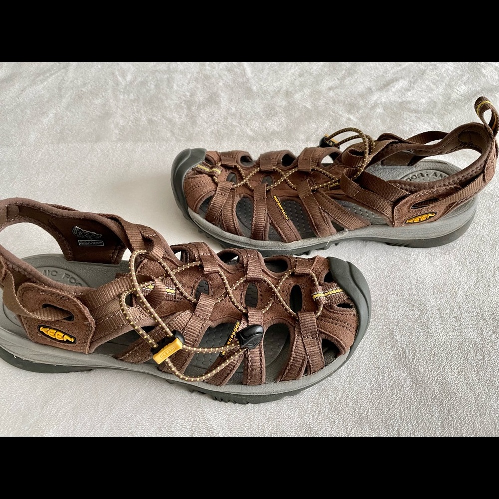 Excellent Keen Whisper Leather & Canvas Sandals 8.5